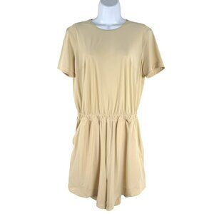 Lululemon Lightweight High Neck Romper Prosecco Size 8 Short Sleeve DR-1663